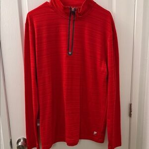 Fila Sport Orange-Red Quarter-Zip Top